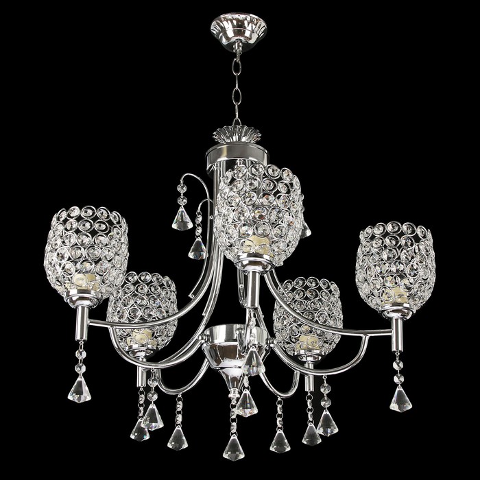 Люстра 6677/5B "Аниса" E27 5х60Вт серебро 55х55х50 см