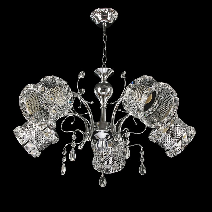 Люстра 6637/5 "Будур" E27 5х60Вт серебро 50х50х40 см