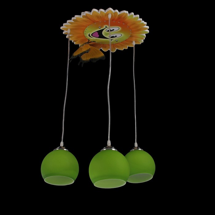 Люстра 3021 "Подсолнух" E27 3х60Вт 24 светодиода 45х45х74 см