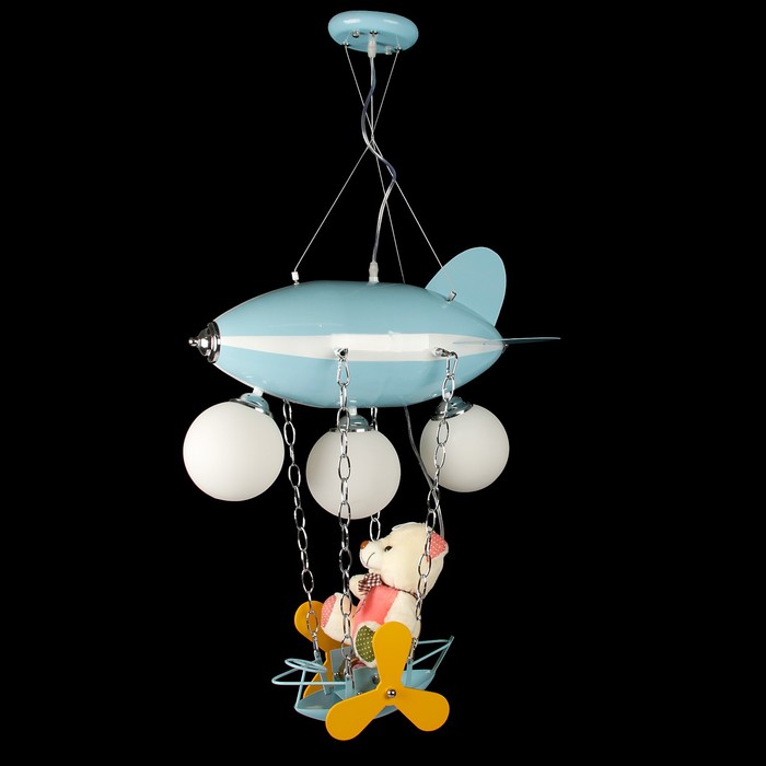 Люстра "Дирижабль", Е27, 3 × 60 Вт, 35 × 55 × 102 см, с вращающимся вентилятором