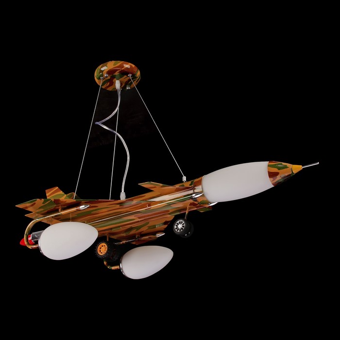 Люстра 6073 "Истребитель" E27 3х60Вт коричневый 87х45х67 см