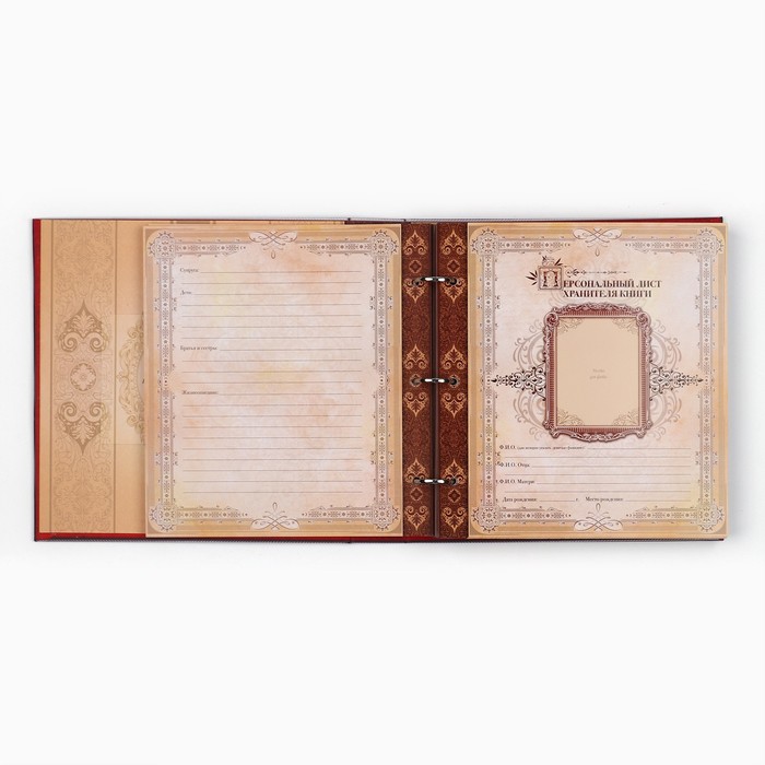 Родословная книга с рамкой под фото «Семейная книга», 50 листов, 21,5 х 23,7 см