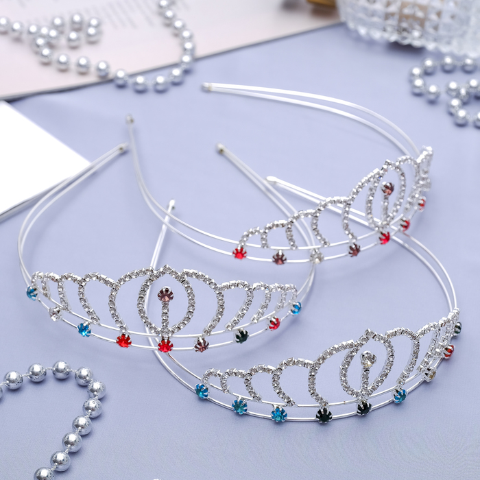 Диадема для волос "Феерия" h-4 см, блеск камней