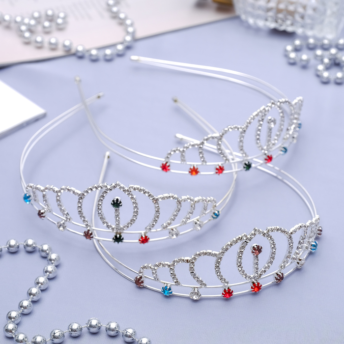 Диадема для волос "Феерия" h-4 см, блеск камней