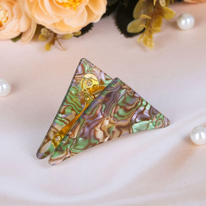 Краб для волос "Версаль" 7,5 см треугольник цветной