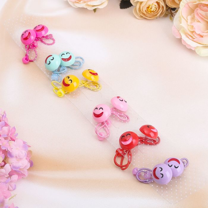 Резинка для волос "Улыбайся" микс (цена за пару)