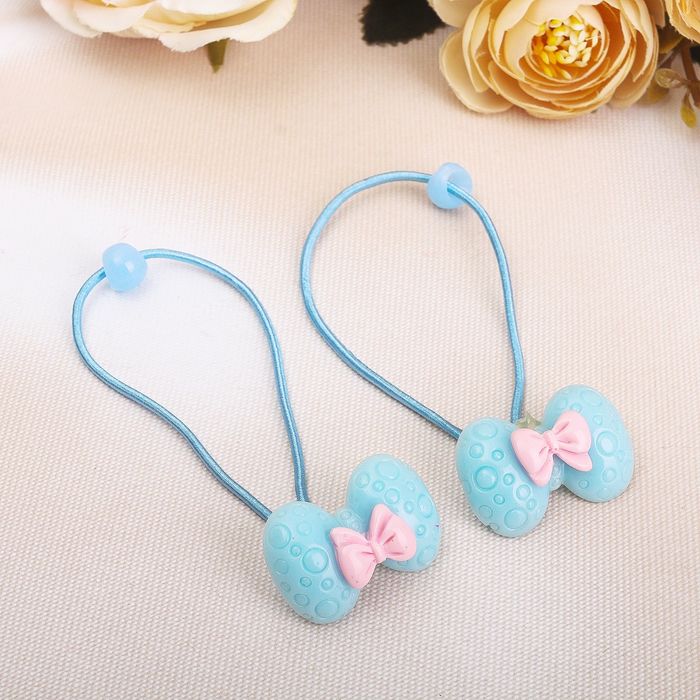 Резинка для волос "Пузырьковая" бантик, микс (цена за пару)