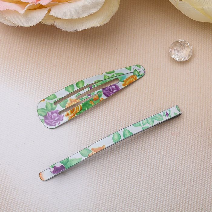 Невидимка для волос "Кари" (набор 8 шт) 5 см, 6 см, розы