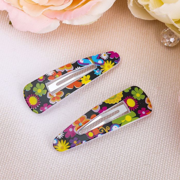 Невидимка для волос "Холли" (набор 10 шт) 5 см, цветочки