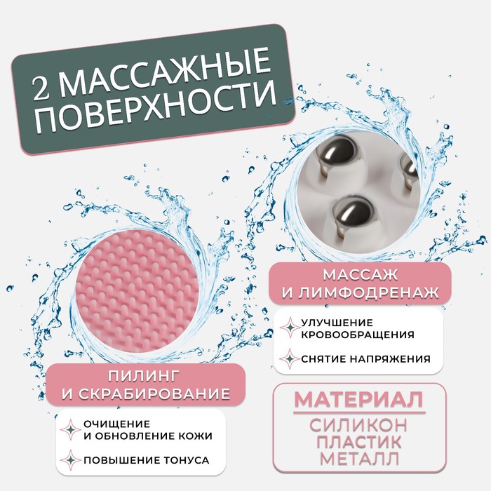 Массажёр универсальный, двусторонний, 7 магнитов, цвет МИКС