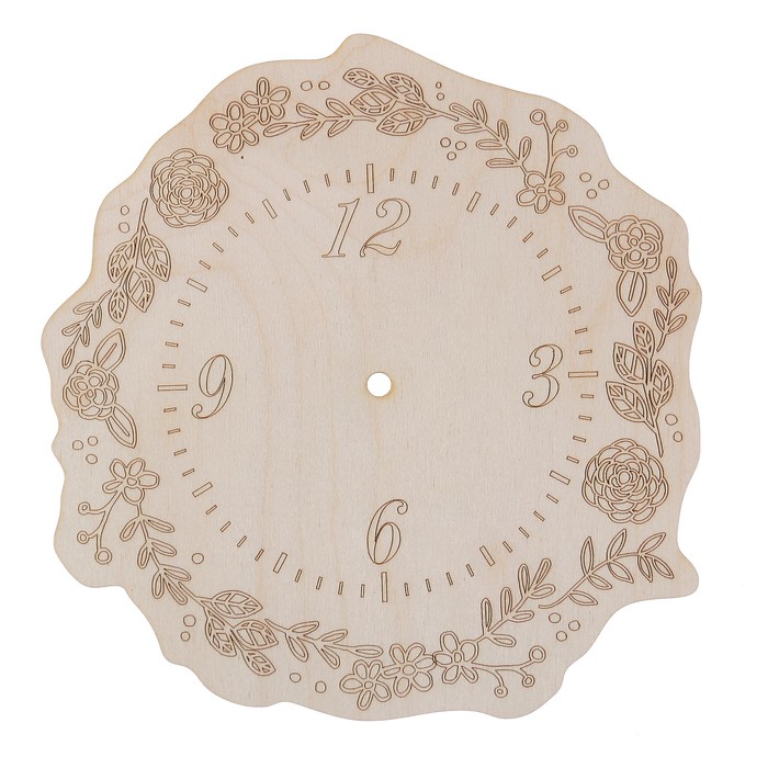 Основа для часов из фанеры "Венок" 22,5х23,5 см