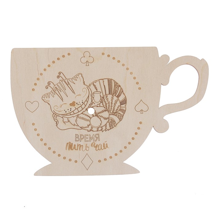 Основа для часов из фанеры "Кот" 24х15,5 см