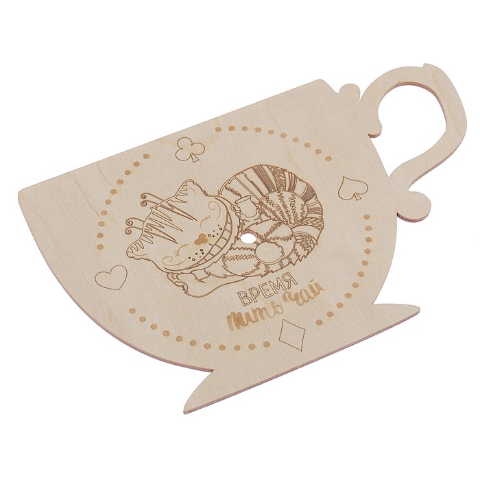 Основа для часов из фанеры "Кот" 24х15,5 см