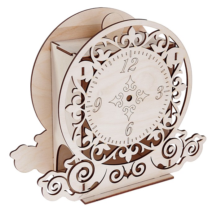 Чайный домик из фанеры "Часы" (набор 7 деталей) 26х23х10,5 см
