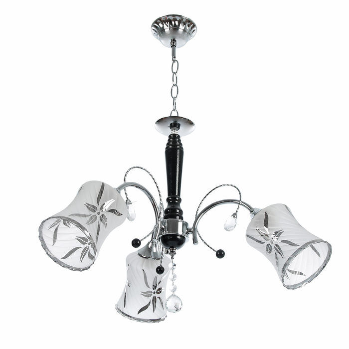 Люстра "Салли" 3 лампы E27 40W хром-черный