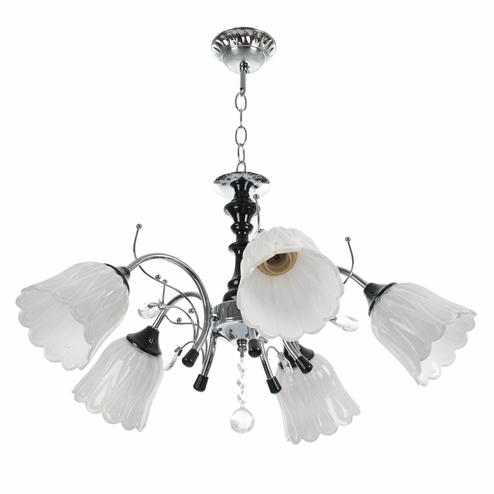 Люстра "Трейси" 5 ламп E14 40W хром-черный