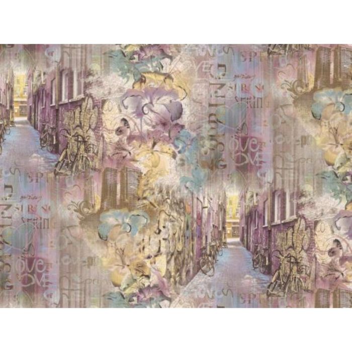 Обои горячего тиснения на флизелине V504 (05) Амстердам фиолетово-голубой 1,06х10 м