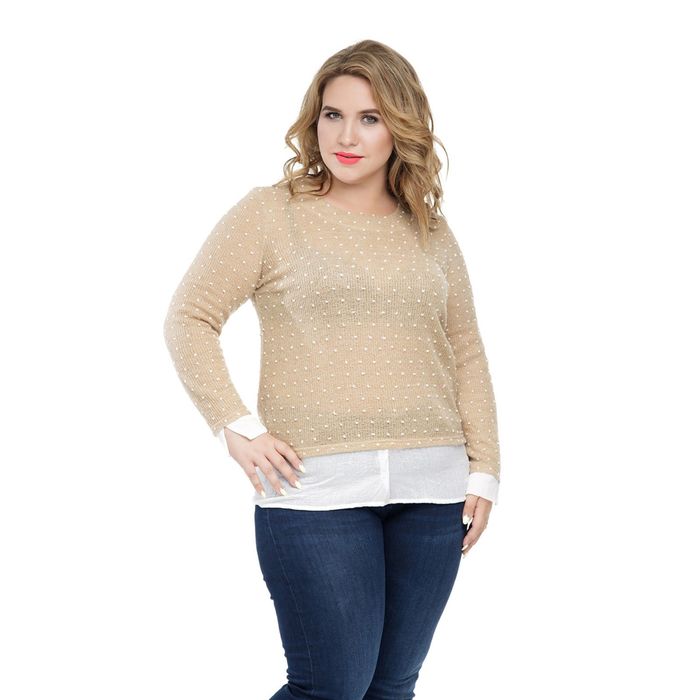 Джемпер женский "Флоренс", размер 56, цвет коричневый 1018К