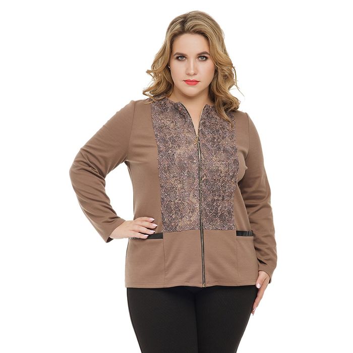 Джемпер женский "Джина", размер 54, цвет коричневый 1020К