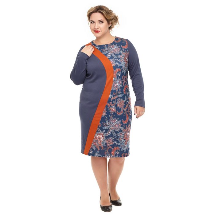 Платье женское "Берта", размер 50, цвет синий 797с