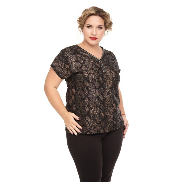 Блуза женская "Джулия", размер 50, цвет чёрный 934Ч