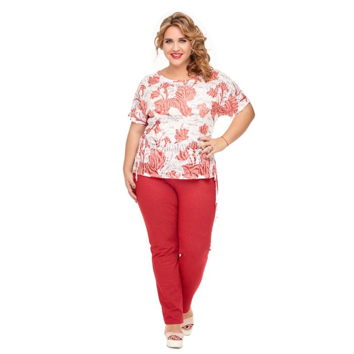 Блуза женская "Камилла", размер 52, цвет красный 946К