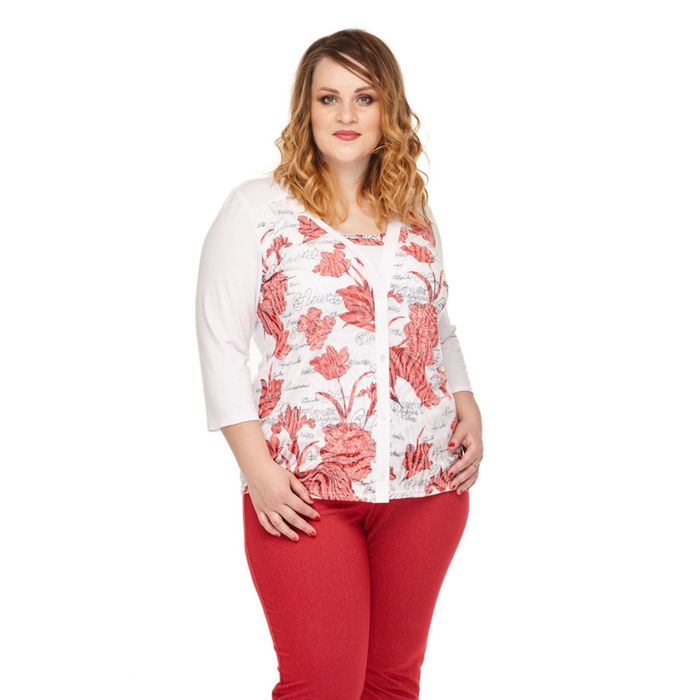 Блуза женская "Жасмин", размер 54, цвет красный 965К