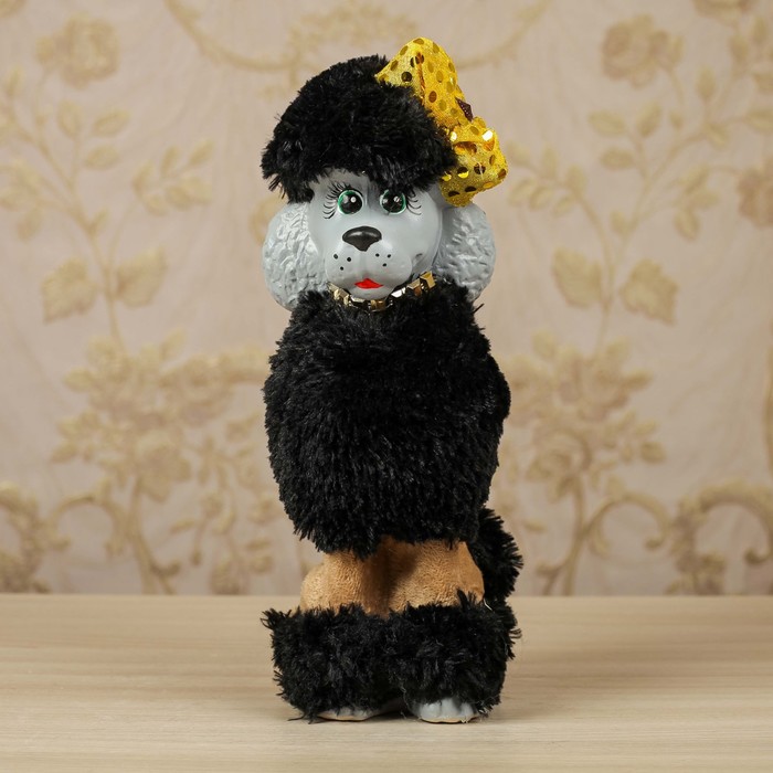 Копилка "Собака Пудель", бант микс