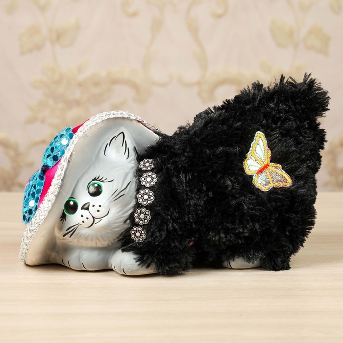 Копилка "Кошка в шляпе" микс