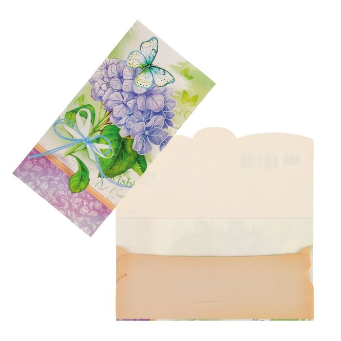 Конверт для денег "Универсальный" цветы, бабочка