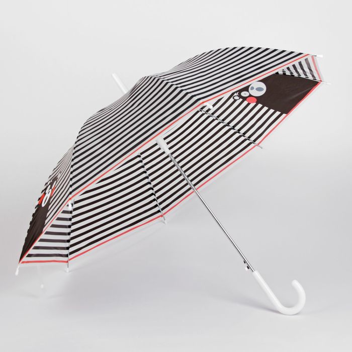 Зонт детский "Медведь", полуавтоматический, r=45см, цвет белый