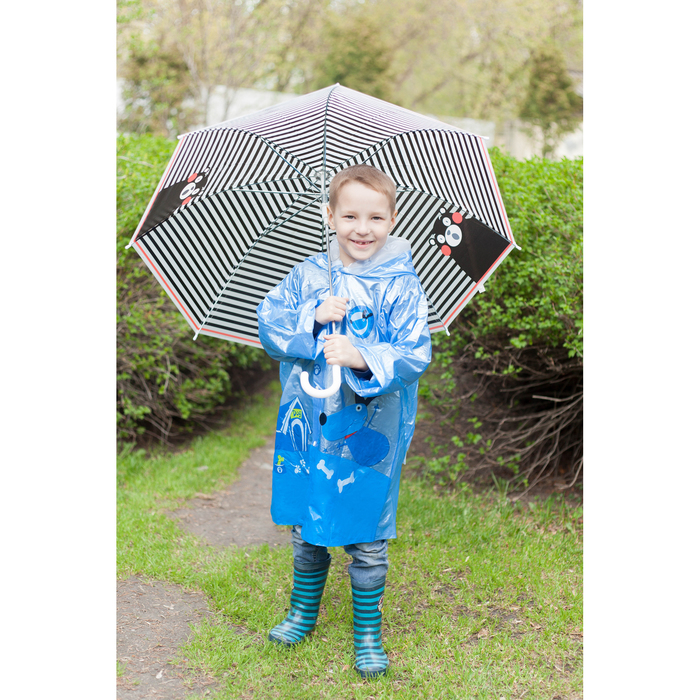 Зонт детский "Медведь", полуавтоматический, r=45см, цвет белый