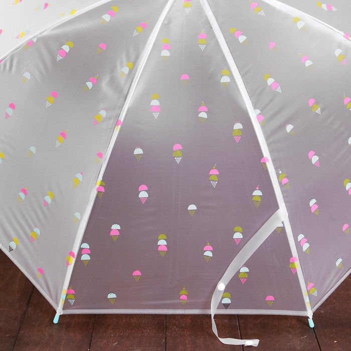 Зонт детский полуавтоматический "Мороженое", r=44см, цвет мятный