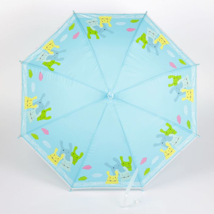 Зонт детский "Зайчики", со свистком, полуавтоматический, r=40см, цвет голубой