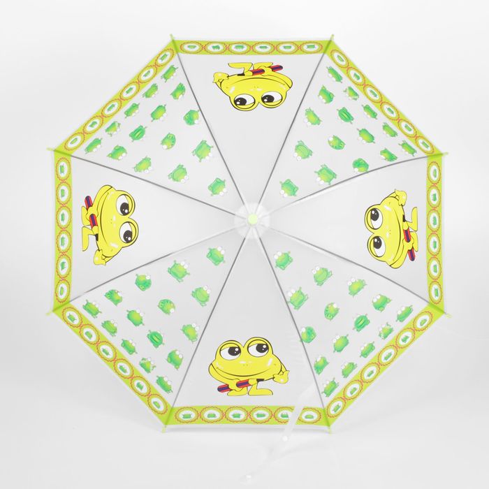 Зонт детский "Лягушата", полуавтоматический, со свистком, r=40см, цвет салатовый