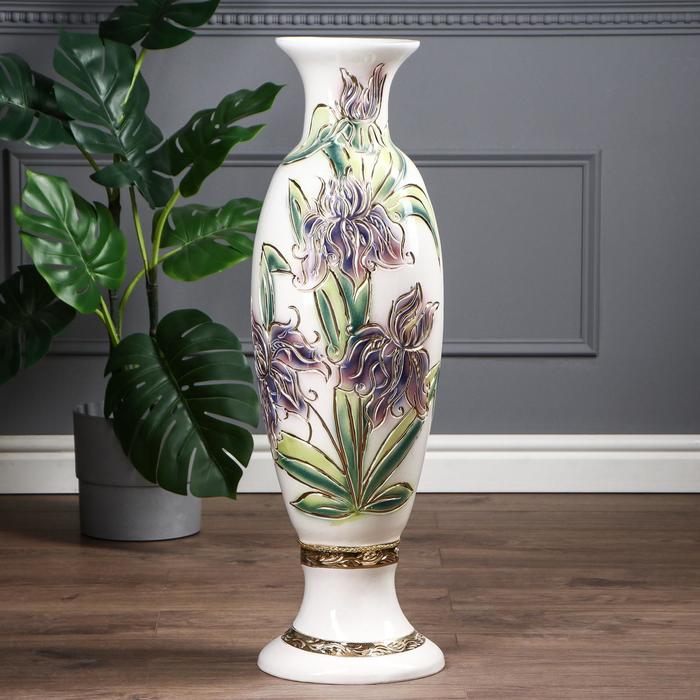 Ваза напольная "Самта" белая микс