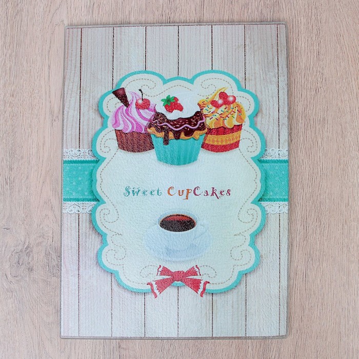 Доска разделочная 35х25 см "Капкейки"