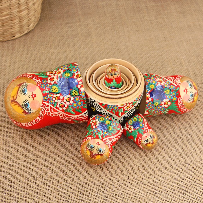 Матрёшка «Даша», красный платок, 5 кукольная, 17 см, люкс