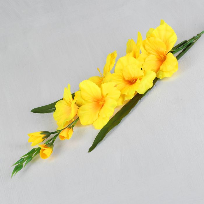 Цветы искусственные "Монтбреция" 9*70 см, жёлто-оранжевая