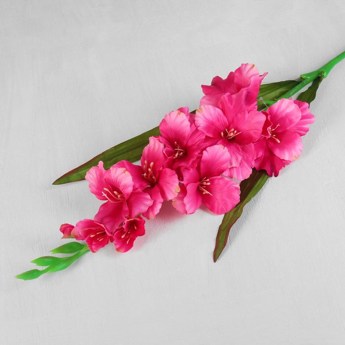 Цветы искусственные "Гладиолус Графиня" 10*90 см, малиновый