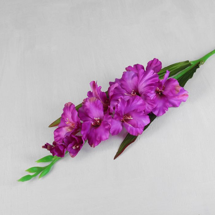 Цветы искусственные "Гладиолус Графиня" 10*90 см, фиолетовый