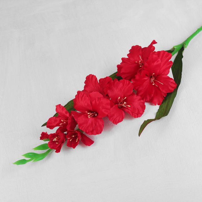 Цветы искусственные "Гладиолус Графиня" 10*90 см, красный