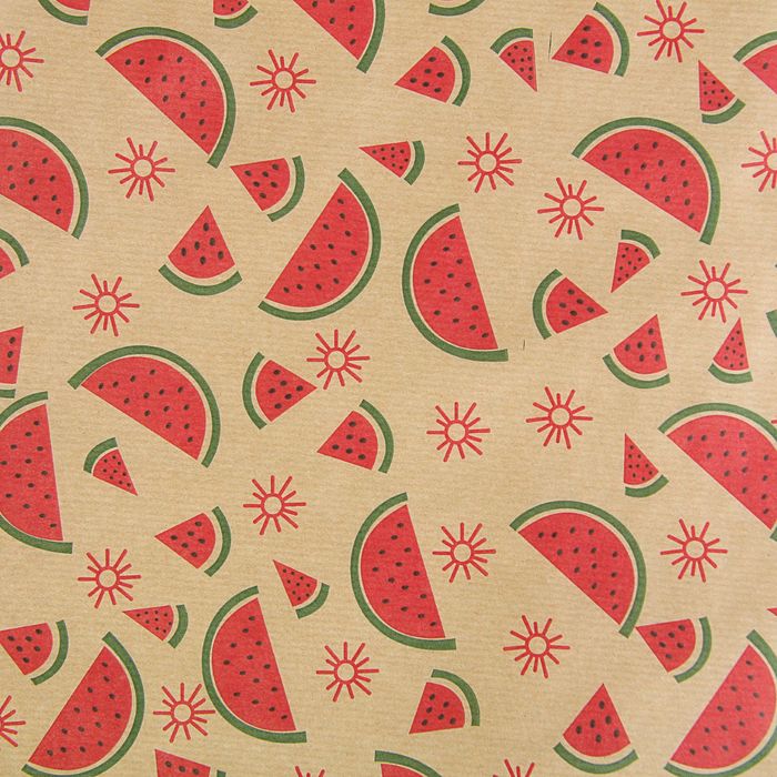 Бумага упаковочная крафт "Арбузы", 0.6 х 10 м