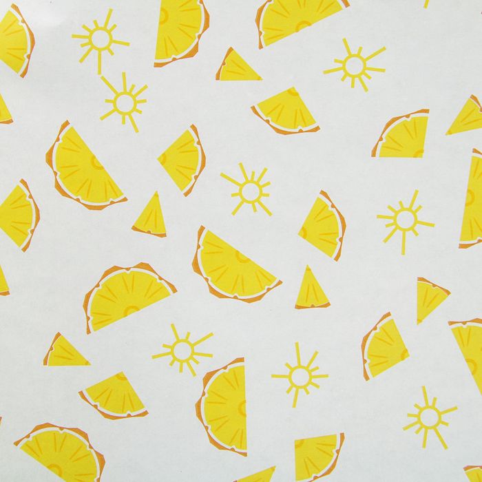 Бумага упаковочная крафт "Ананасы", 0.6 х 10 м