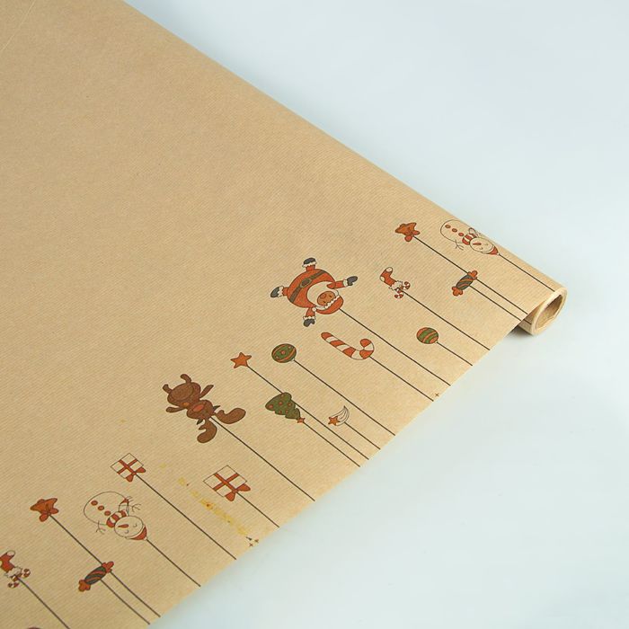 Бумага упаковочная крафт "Игрушки", 0.6 х 10 м