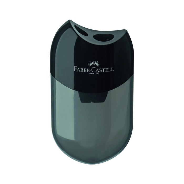 Точилка Faber-Castell с контейнером 2 отверстия, черный 183500