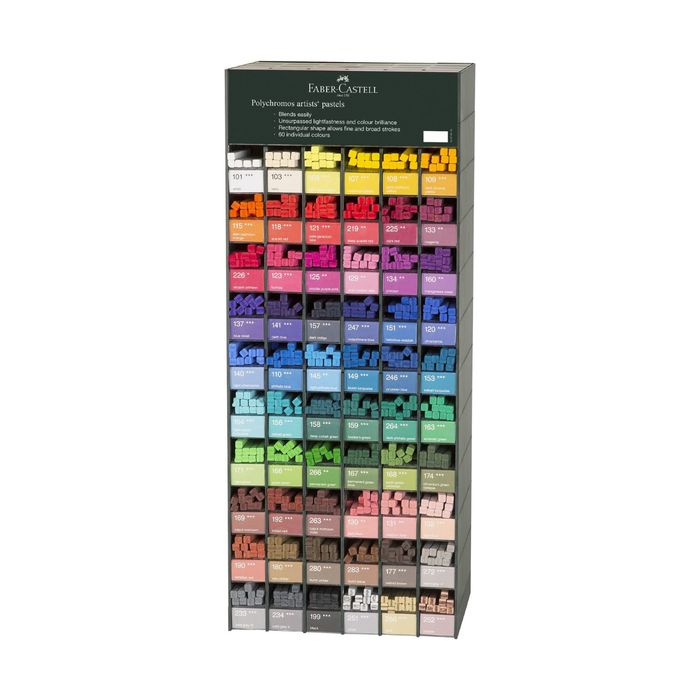 Пастель сухая художественная Soft Faber-Castell Polychromos® 60цв 720шт в 2-х дисп 128564