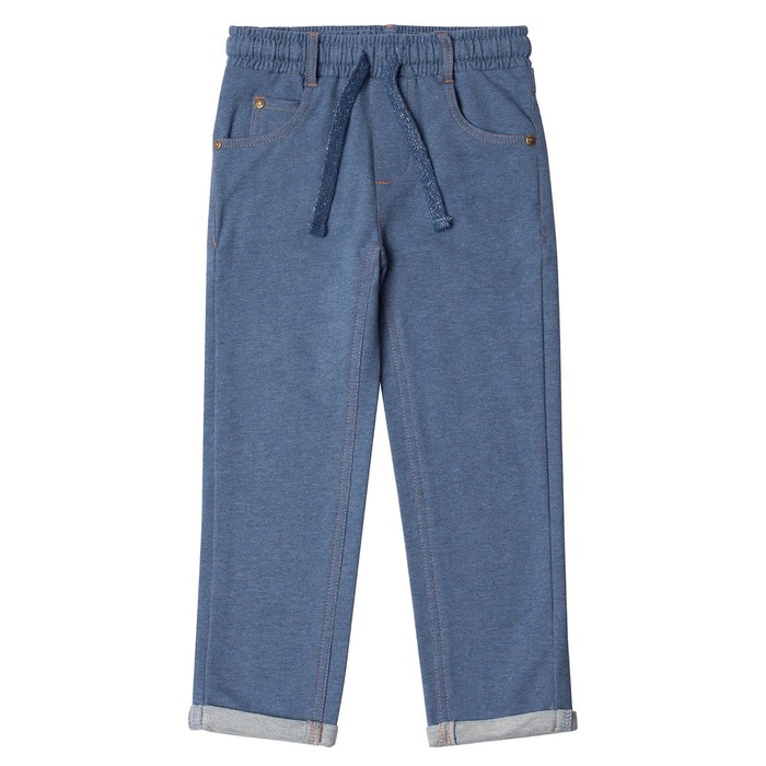 Брюки для девочки трикотажные, рост 98-104 см, цвет синий меланж 31051703/1200