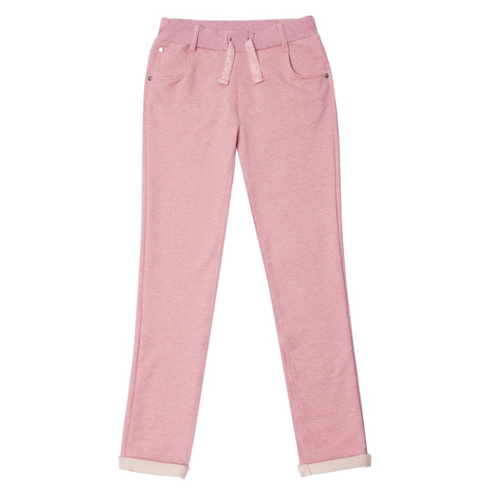 Брюки для девочки трикотажные, рост 152-158 см, цвет розовый меланж 41051704/1100