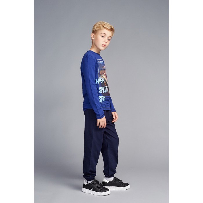 Джемпер для мальчика трикотажный, рост 140-146 см, цвет синий 21021805/0236